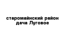 старомайнский район дача Луговое